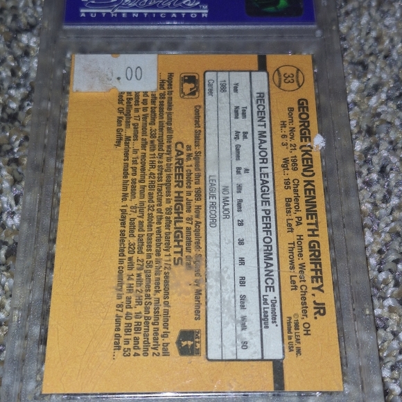 2 Popular Baseball Cards Graded Ken Griffy Jr. & Gold Plated Babe Ruth Cards - Picture 4 of 6